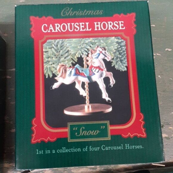 Hallmark -1989 carousel horses and display stand,Complete set of 4 - Picture 8 of 12
